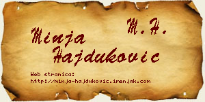 Minja Hajduković vizit kartica